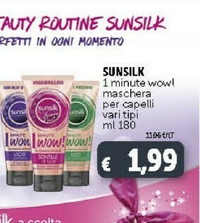 Deco Supermercati Sunsilk 1 Minute Maschera Per Capelli 180 Ml offerta