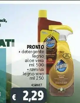 Deco Supermercati Pronto Detergente Legno Aloe Vera 500 Ml/ Ravviva Legno Vivo 250 Ml offerta