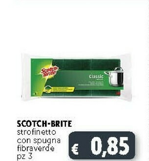 Scotch-brite Strofinetto Con Spugna Fibraverde Pz 3