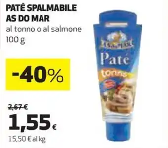 Coop PATÉ SPALMABILE AS DO MAR al tonno o al salmone 100 g offerta