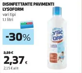 Coop DISINFETTANTE PAVIMENTI LYSOFORM vari tipi 1.1 litri offerta