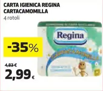 Coop CARTA IGIENICA REGINA CARTACAMOMILLA 4 rotoli offerta