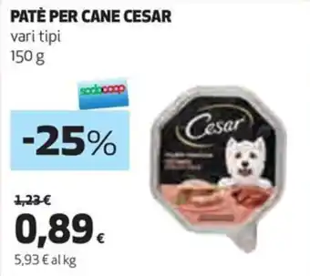 Coop PATÈ PER CANE CESAR vari tipi 150 g offerta