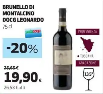 Coop BRUNELLO DI MONTALCINO DOCG LEONARDO 75 cl offerta