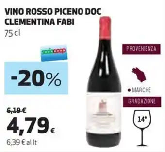 Coop VINO ROSSO PICENO DOC CLEMENTINA FABI 75 cl offerta