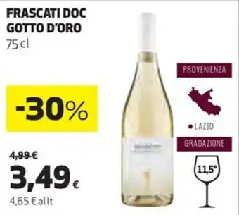 Coop FRASCATI DOC GOTTO D'ORO 75 cl offerta
