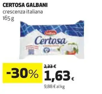 Coop CERTOSA GALBANI crescenza italiana 165 g offerta