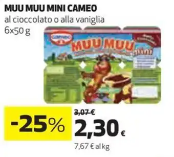Coop MUU MUU MINI CAMEO al cioccolato o alla vaniglia 6x50 g offerta