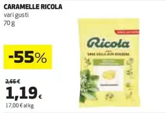 CARAMELLE RICOLA vari gusti 70 g
