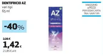 Coop DENTIFRICIO AZ vari tipi 65 ml offerta