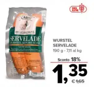 Todis WURSTEL SERVELADE offerta