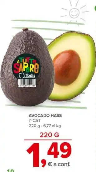 Todis AVOCADO HASS 220 g offerta