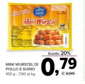 Todis MINI WURSTEL DI POLLO E SUINO 100 g offerta