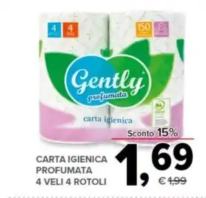 Todis CARTA IGIENICA PROFUMATA 4 VELI 4 ROTOLI offerta
