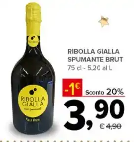 Todis RIBOLLA GIALLA SPUMANTE BRUT 75 cl offerta