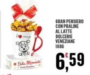 Despar GRAN PENSIERO CON PRALINE AL LATTE DOLCERIE VENEZIANE 100G offerta