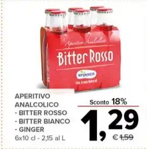 Todis APERITIVO ANALCOLICO - BITTER ROSSO - BITTER BIANCO - GINGER offerta