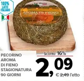 PECORINO AROMA DI FIENO STAGIONATURA 90 GIORNI