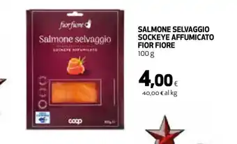 Coop SALMONE SELVAGGIO SOCKEYE AFFUMICATO FIOR FIORE 100 g offerta