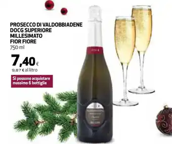 Coop PROSECCO DI VALDOBBIADENE MILLESIMATO FIOR FIORE 750 ml offerta