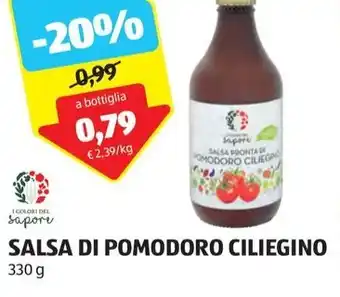 ALDI SALSA PRONTA DI POMODORO CILIEGINO offerta