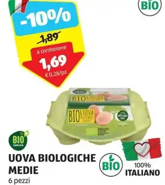 ALDI UOVA BIOLOGICHE MEDIE offerta