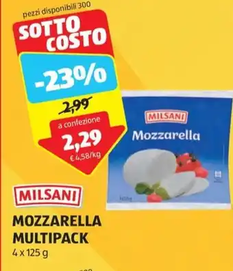 ALDI MOZZARELLA MULTIPACK 4x 125 g offerta