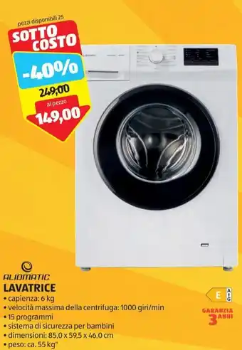 ALDI ALIOMATIC LAVATRICE offerta
