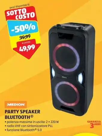 ALDI MEDION PARTY SPEAKER BLUETOOTH offerta