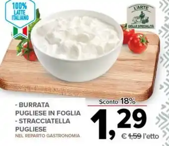 Todis - BURRATA PUGLIESE IN FOGLIA - STRACCIATELLA PUGLIESE offerta