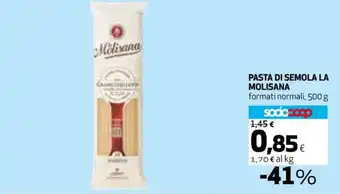 Coop PASTA DI SEMOLA LA MOLISANA formati normali, 500 g offerta