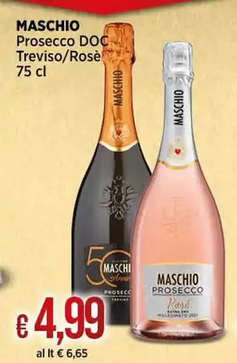 Ipercoop MASCHIO Prosecco DOC Treviso/Rosè 75 cl offerta