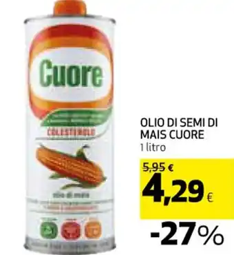Coop OLIO DI SEMI DI MAIS CUORE 1 litro offerta