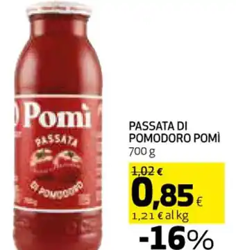 Coop PASSATA DI POMODORO POMI 700 g offerta