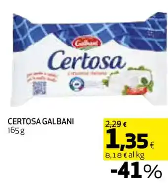 Coop CERTOSA GALBANI 165g offerta
