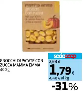 Coop GNOCCHI DI PATATE CON ZUCCA MAMMA EMMA 400 g offerta