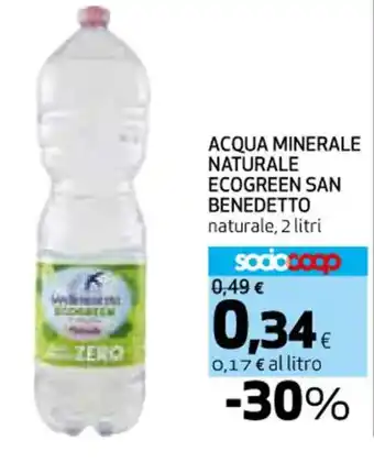 Coop ACQUA MINERALE NATURALE ECOGREEN SAN BENEDETTO naturale, 2 litri offerta