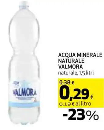 Coop ACQUA MINERALE NATURALE VALMORA naturale, 1,5 litri offerta