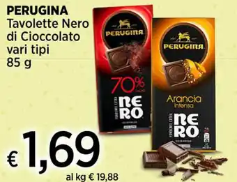 Ipercoop PERUGINA Tavolette Nero di Cioccolato vari tipi 85 g offerta