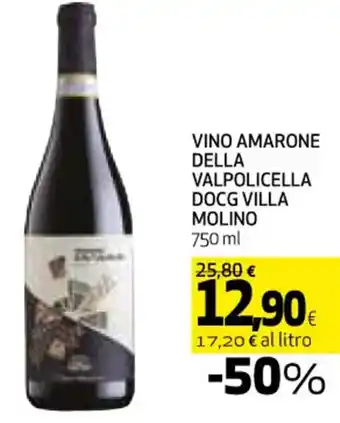 Coop VINO AMARONE DELLA VALPOLICELLA DOCG VILLA MOLINO 750 ml offerta