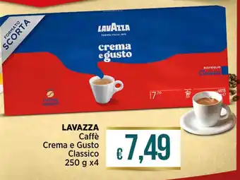 Ipercoop LAVAZZA Caffè Crema e Gusto Classico 250 g x4 offerta