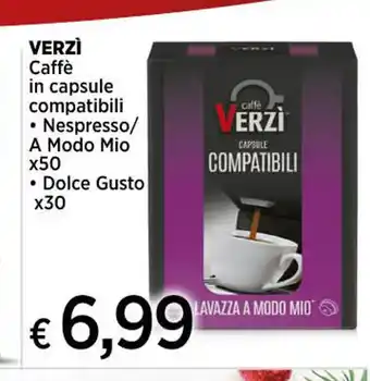 Ipercoop VERZÌ Caffè in capsule compatibili Nespresso/ A Modo Mio x50 offerta