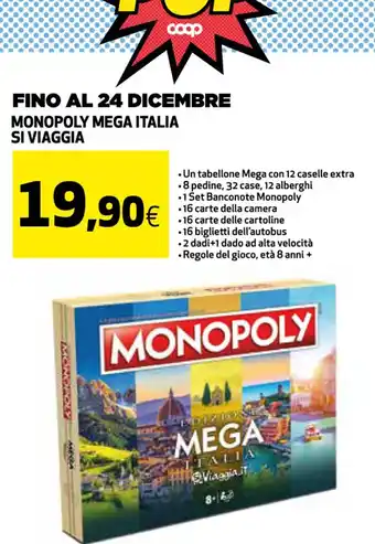 Coop MONOPOLY MEGA ITALIA SI VIAGGIA offerta