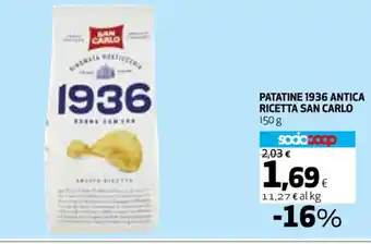 Coop PATATINE 1936 ANTICA RICETTA SAN CARLO 150 g offerta