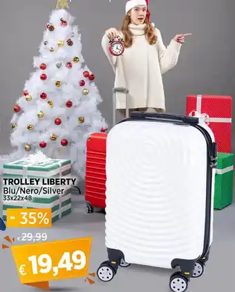 Ipercoop TROLLEY LIBERTY Blu/Nero/Silver 33x22x48 offerta