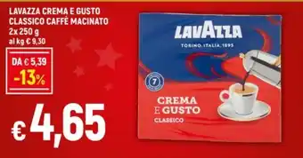 Famila LAVAZZA CREMA E GUSTO CLASSICO CAFFÈ MACINATO 2x 250 g offerta