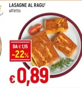 Famila LASAGNE AL RAGU' all'etto offerta
