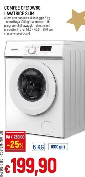 Famila COMFEE CFE10W60 LAVATRICE SLIM offerta