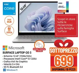 Expert Microsoft SURFACE LAPTOP GO 3 offerta
