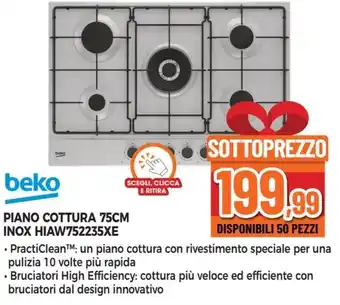Expert PIANO COTTURA 75CM INOX HIAW752235XE offerta